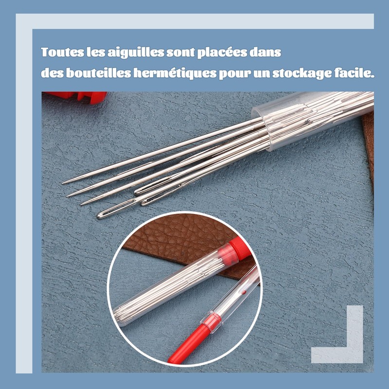 30 Pieces Large Eye Sewing Needles, Stainless Steel Sewing Needles