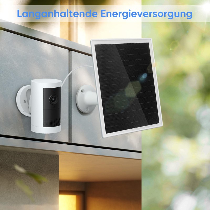 HISUEKIG Surveillance Camera Solar Power Charger, Camera Solar Panel 360°