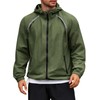 Yousify Mens Lightweight Jacket Full Zip Hooded Reflective Athletic Jacket