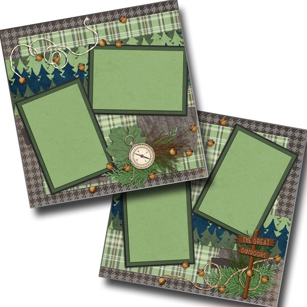The Great Outdoors - Premade Scrapbook Pages - EZ Layout