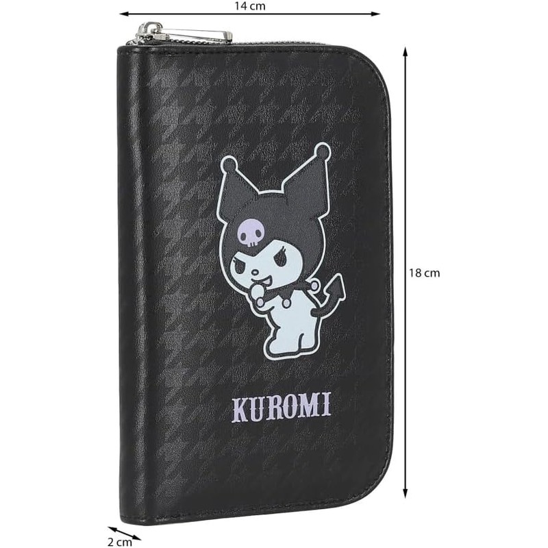 W Capsule Kuromi Porta pasaporte para Mujer Negro ACANUSHA4CW