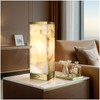 Scenekoy Alabaster Rechargeable Table Lamp for Living Room Bedroom Nightstand,