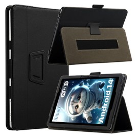 KZIOACSH Tablet Case for UMIDIGI G1 Tab Mini 8 Inch, Full Coverage Adjustable Folding Stand Protective Cover Auto Sleep/Wake Folio PU Leather Cover with with Pencil Holder and Wrist Strap,Black