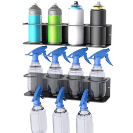 WALMANN Spray Bottle Holder Wall Mount, Metal Spray Can Storage Rack for Garage Workshop, Paint Aerosol Can Organizer, Pack of 2