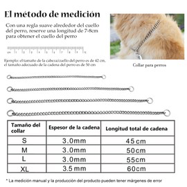 LANFYFU Collar de Entrenamiento para Perro Ajustable de Acero Inoxidable, Antiahalón Profesional para Perros Pequeños y Medianos, Control Fácil y Seguro (55CM)
