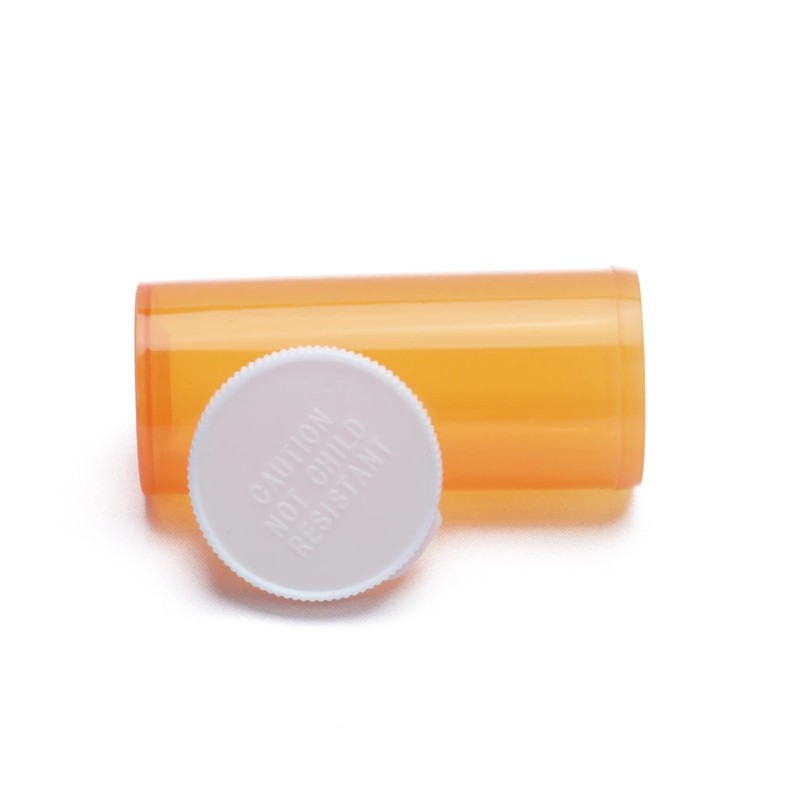 Empty Plastic Pill Bottles with Easy Open Snap Caps (Not