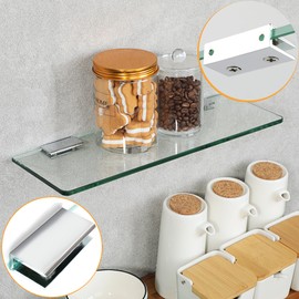 SAYAYO Glass Holder Adjustable Glass Clamp Zinc Alloy Glass Shelf Holder Clamp Attachment for 8-12 mm Thick Glass and Acrylic Glass Pack of 2, EBL2012-2P