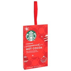 Starbucks Hot Cocoa Mix Ornament, Peppermint Hot Cocoa, Velvety Cocoa with Peppermint, Hanging Holiday Ornament Hot Cocoa Mix Packet, 1-Ounce (Pack of 1)