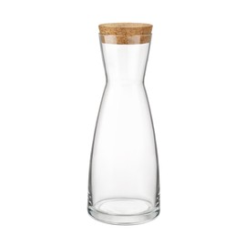 Bormioli Rocco Ypsilon Glass Carafe Set with Cork Tops - 36.25 oz Contemporary Juice Containers & Drink Dispensers for Wine, Water, Milk - Dishwasher Safe Glassware for Entertainment, Made in Italy