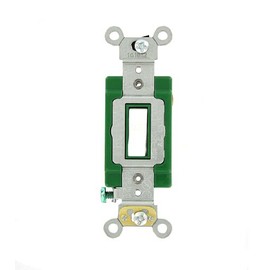 Leviton 3031-2W 30 Amp, 120/277 Volt, Toggle Single-Pole AC Quiet Switch, Extra Heavy Duty Grade, Self Grounding, White