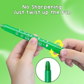 DreamCandy Twistables Crayons for Toddlers,12 Colors Non Toxic Washable Crayons for Kids,Art Supplies Drawing Coloring Crayon Set,Gift for Boys and Girls,Back to School,Stocking Stuffers