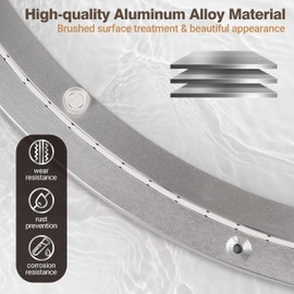 24 Inch Lazy Susan Aluminum Alloy Rotating Turntable Bearing, Non - Slip Mute Metal Bearing Swivel Plate Hardware for Dining and Workbench,880 Pounds Capacity