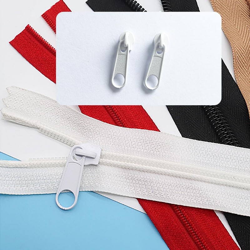 LannuMet 100pcs #3 White Zipper Sliders Zipper Pulls Replacement