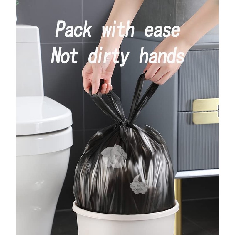 BAIYEUSO 100 Count 4 Gallon Small Black Trash Bags, Durable
