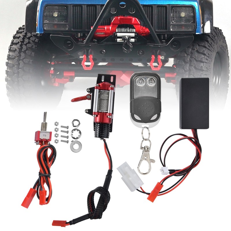 RC Car Metal Winch with Remote Controller Accessories fit for