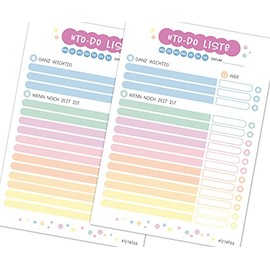 To Do Listen Pad - Planner Including Prioritization and Task Distribution, 50 Sheets of A5 Daily Planner or Weekly Planner - Colourful ToDo Notepad for Home & Office - Daily Planner for Checking Off