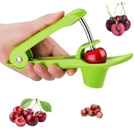 SIXHAOBU Cherry Stoner, Cherry Stone Remover, Stainless Steel Pitter Cherry, Premium Portable Pitter Cherry, Cherry Pitter, Manual Fruit Corer for Fruits, Cherry Fruit Berry (Green)