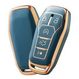 ELOHEI Funda de TPU suave para llave de coche, compatible con Ford F150 Explorer 2013-2016 Ford Fusion 2015-2017 Ford Mustang Edge Lincoln MKZ MKC MKX 5 botones Smart Key