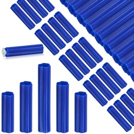 Lineshading 200 Pcs 5/16" Hole Screw Expanding Plastic Screw Anchors Blue Plastic Anchors Drywall Wall Expansion Pipe Bolt Expansion Tube for Hollow Walls Concrete Tile Cement Other Surface (1-1/2")