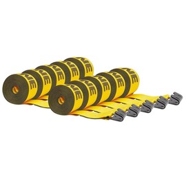 Mytee Products Kinedyne (10 Pack) 4" x27' Winch Straps w/Flat Hook, WLL 5400 Flatbed Tie Down Strap