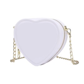 APOSITV Heart Shoulder Bag, Women's, Pochette, Pouch, Bag, Heart-Shaped, Cross-Body Shape, 2-Way (White)