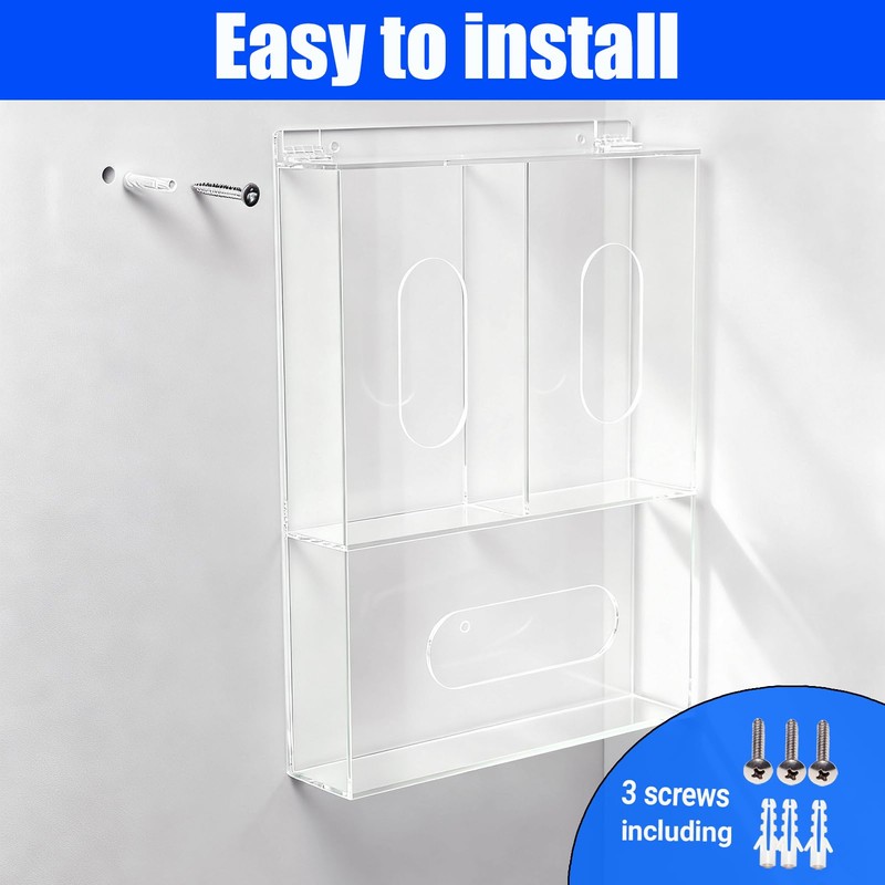 Aphbrada Triple Hygiene Dispenser Sanitation Station with Lid - Tabletop
