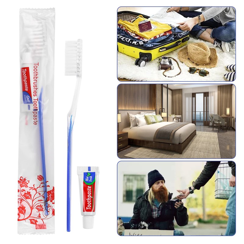 Xuezoioy Travel Toothbrushes Kit,20Pcs Travel Toothbrush Set Disposable Toothbrushes with