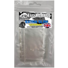 Catch-More Solid PVA Pro Deluxe Clear Extra Slim Bags 45x100mm - 50 Pack Carp Fishing