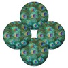 AUUXVA Round Placemat Animal Peacock Feather Polyester Heatresistant Table Place