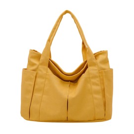 LeafIn NB110 Canvas Tote Bag, Large Capacity, A4, Men's, Women's, Eco Bag, Large, Plain Shoulder, Stylish, Durable, For Work or Kindergarten, Overnight Travel, White, Black, Shoulder Bag, Messenger