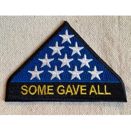 Some Gave All Iron-On Patch Embroidered Military Memoriam Folded American Flag
