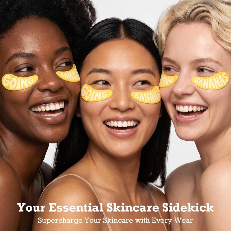 Going Bananas Reusable Silicone Under Eye Patches, Standard, 2 Pairs