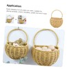BUGUUYO Handwoven Wall Mounted Vegetable Basket Woven Holder for Kitchen