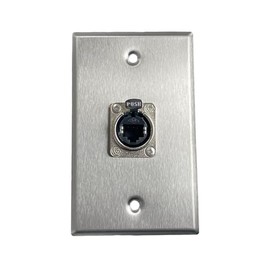usbargainsound.com PROCRAFT SPL-1RJ45-SS 1 Gang Stainless Steel Wall Plate Loaded w/ 1) ProCraft RJ45 Feed/Pass Thru
