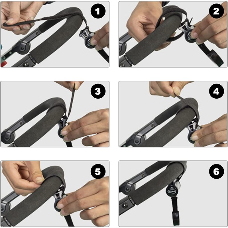 Stroller Hook, Multi-Hook, Stroller, Luggage Hook, 360° Rotation, Velcro Included,