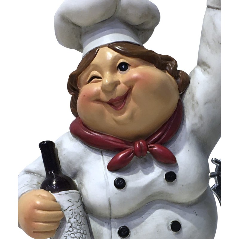 Chubby Female Chef Corkscrew Bottle Opener and Stand
