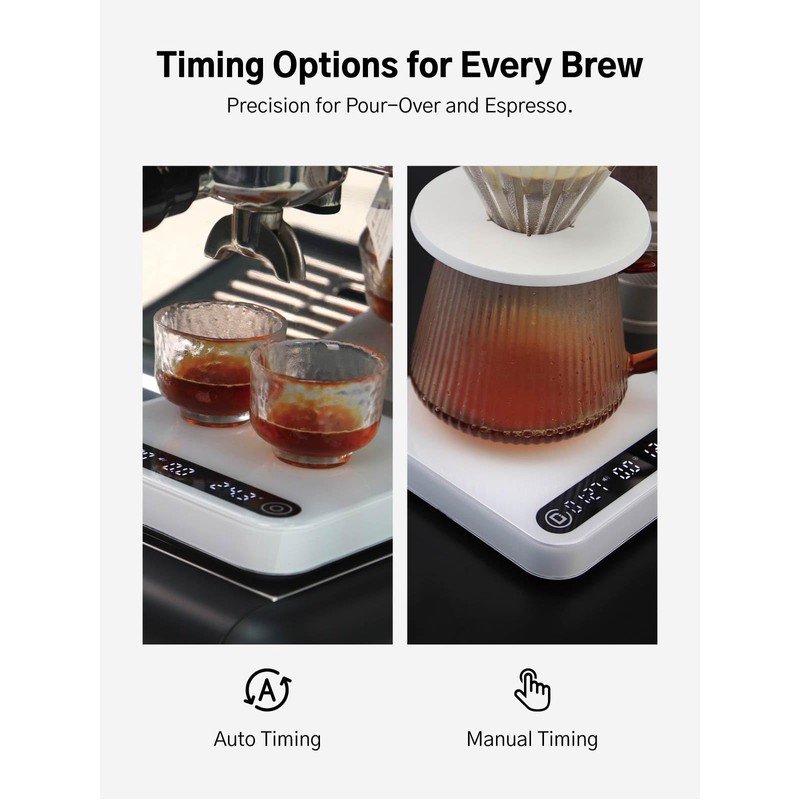 Digital Coffee Scale with Timer and Flow Rate Tracking, 0.1g