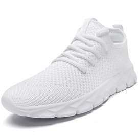 Damyuan Zapatillas sin Cordones para Mujer, para Trail Running, Caminar, a la Moda, Ideales para Entrenamiento Deportivo, Gimnasio, Jogging, Oficina, Color Blanco, Talla 8 para Mujer/6.5 para Hombre.