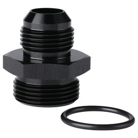 Podavelle 12AN Male Flare to 16AN ORB O-ring Boss Fuel Pump Rail Adapter Fitting Aluminum Black