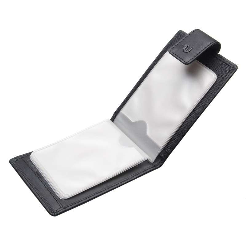 Esquire Logo Card Holder Leather 10,5 cm schwarz