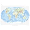 World Physical Map with Major Geographical Features For Home or