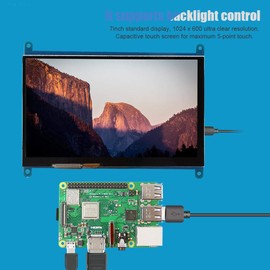 Lazmin Pantalla táctil LCD, Pantalla de 7 Pulgadas HDMI 1024x600 Ultra HD para 3