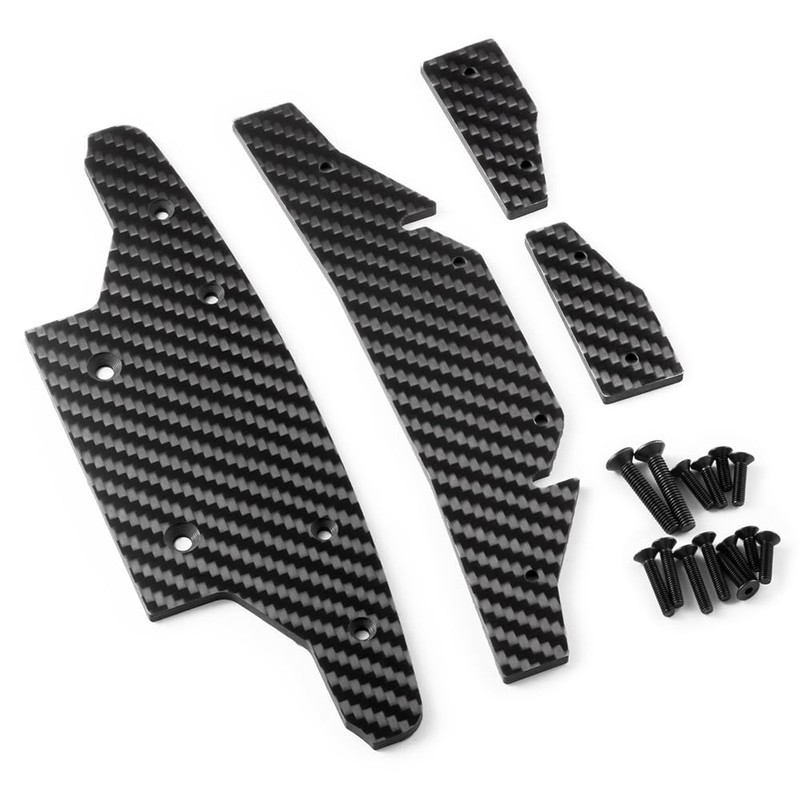 MORLORDY 4Pcs RC Car Skid Plate Carbon Fiber Chassis Armor