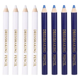 Sinbana 8pcs Fabric Pencil Marker for Sewing, 4 Blue & 4 White Water Soluble Fabric Pencil Tailors Dressmakers Chalk Cloth Pen Sewing Accessories Dressmaking Supplies for Quilting & Clothing DIY Craft