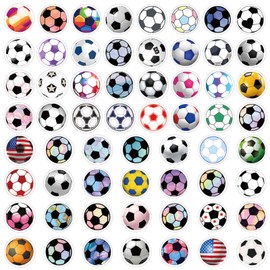 60 Pieces Soccer Stickers,Football Vinyl Stickers for Water Bottle,Helmet, Laptop, Phone,Football Gifts, Ball Party Favors, Sport Stickers Soccer Decorations for Kids Teens Boy (Blue)