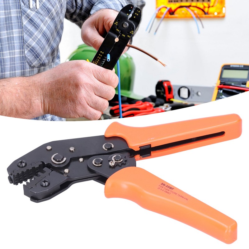 Crimping Tool Ratchet Pliers Terminal Wire Crimper Hand Operated Supplies