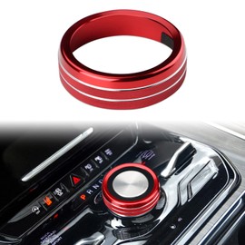 Auovo 4WD Knob Cover Compatible with Wagoneer Accessories 2022 2023 2024 Center Console 4WD Control Switch Knob Button Cover Trim Car Interior Trim Decorations(Red)