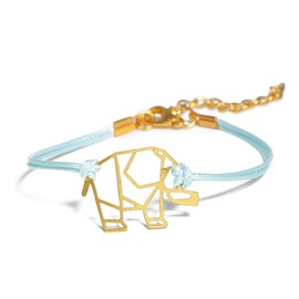 Miniblings Elephant Bracelet Pendant Lucky Bracelet Turquoise Gold India – Fashion Jewellery Handmade – Women's Girls Charm Bracelet, Metal, Without Stone