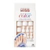 KISS Salon Color Shiny White Glue -On, Pedicure Toenails -