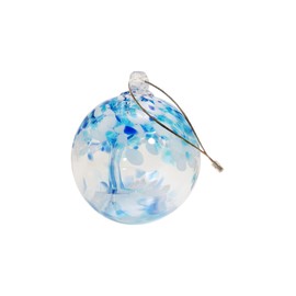 Dale Tiffany Hand Blown Glass, 6" Diameter Aqua, Tree of Life Collection, Witch Globe Hanging Garden Indoor/Outdoor Decorative Ornament Gazing Ball